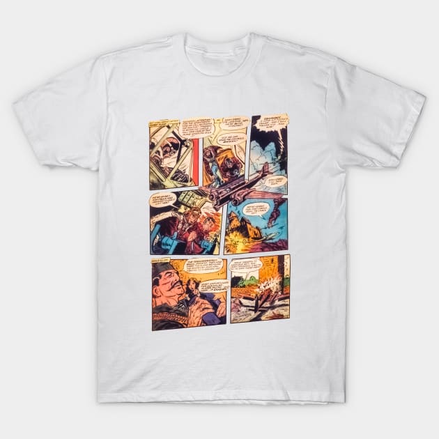 Wings Comics Planes Flying Action Adventure Retro Vintage Book T-Shirt by REVISTANGO